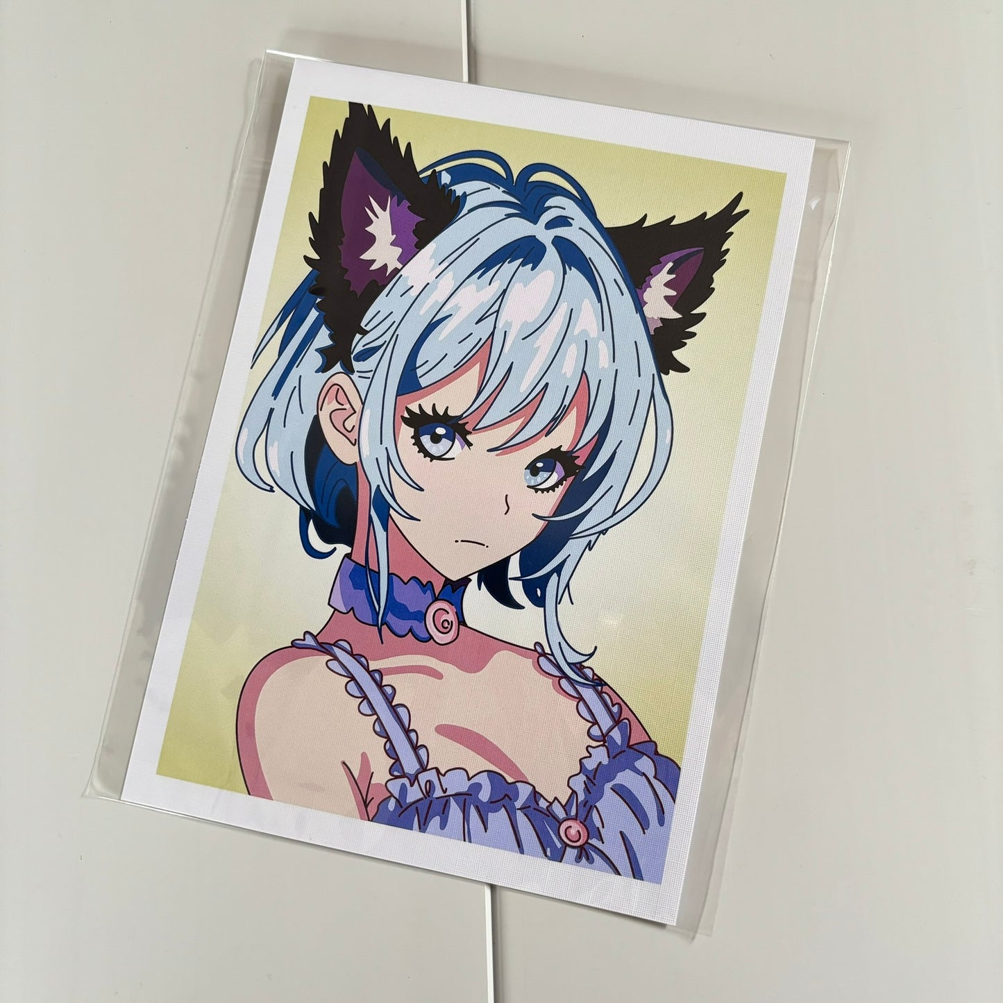 Cat girl art print