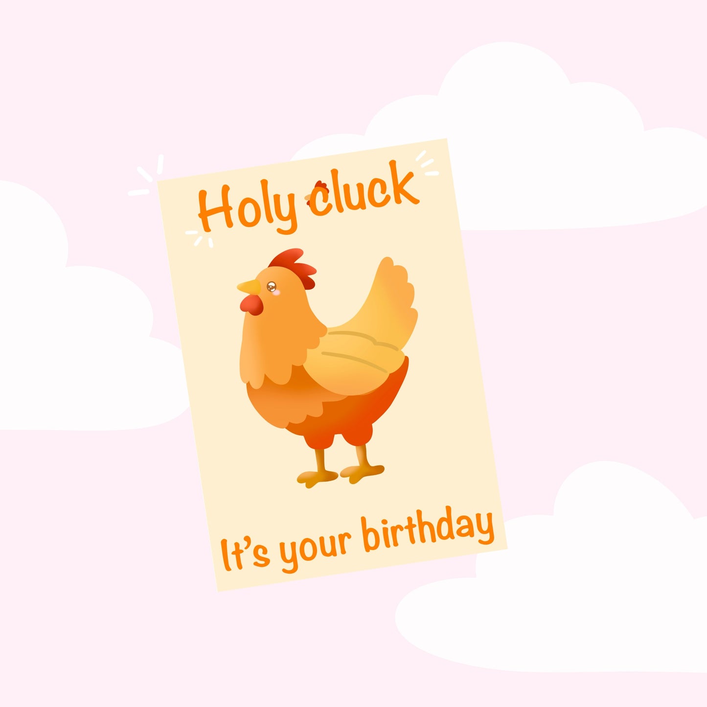 Holy cluck birthday card