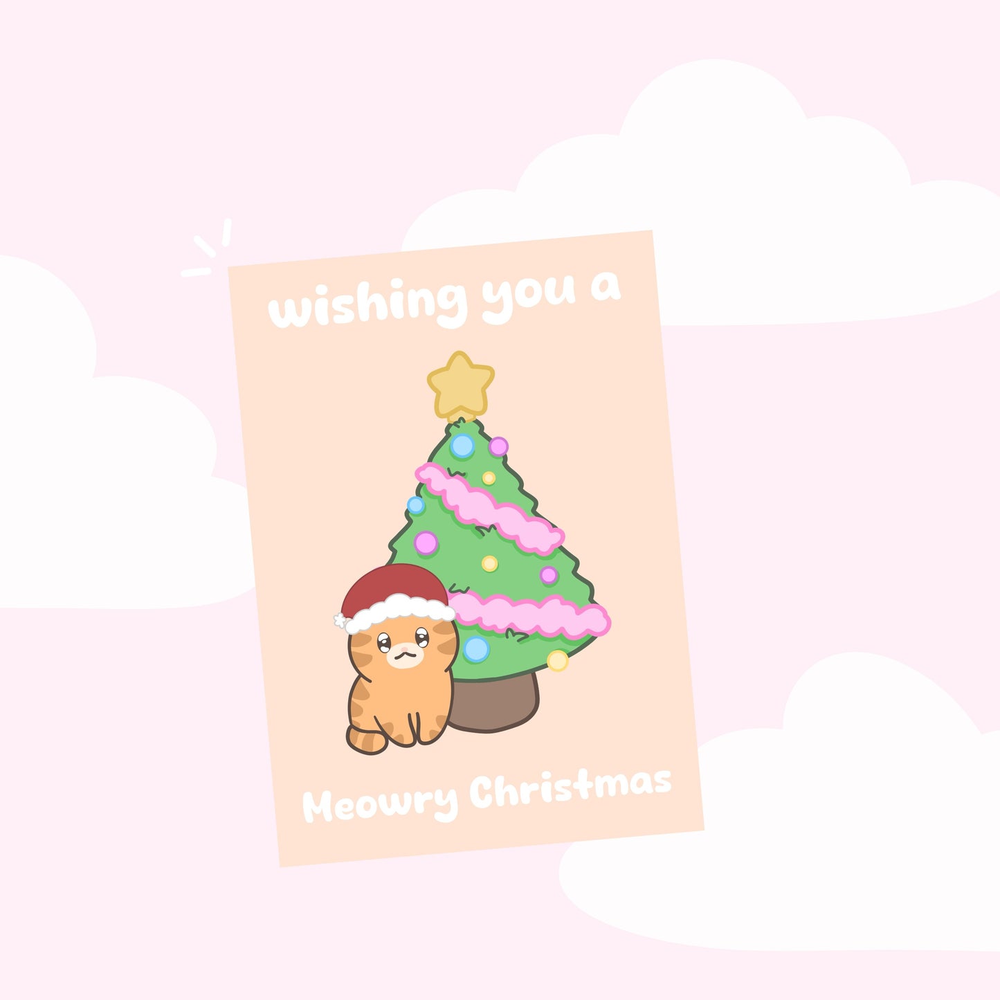 Have a meowry Christmas A6 greetings card