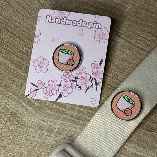 Matcha pin | cherry blossom, food, drink, aesthetic, Japan, kawaii, pink
