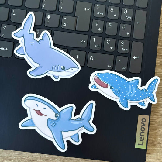 Kawaii sharks | Die cut stickers