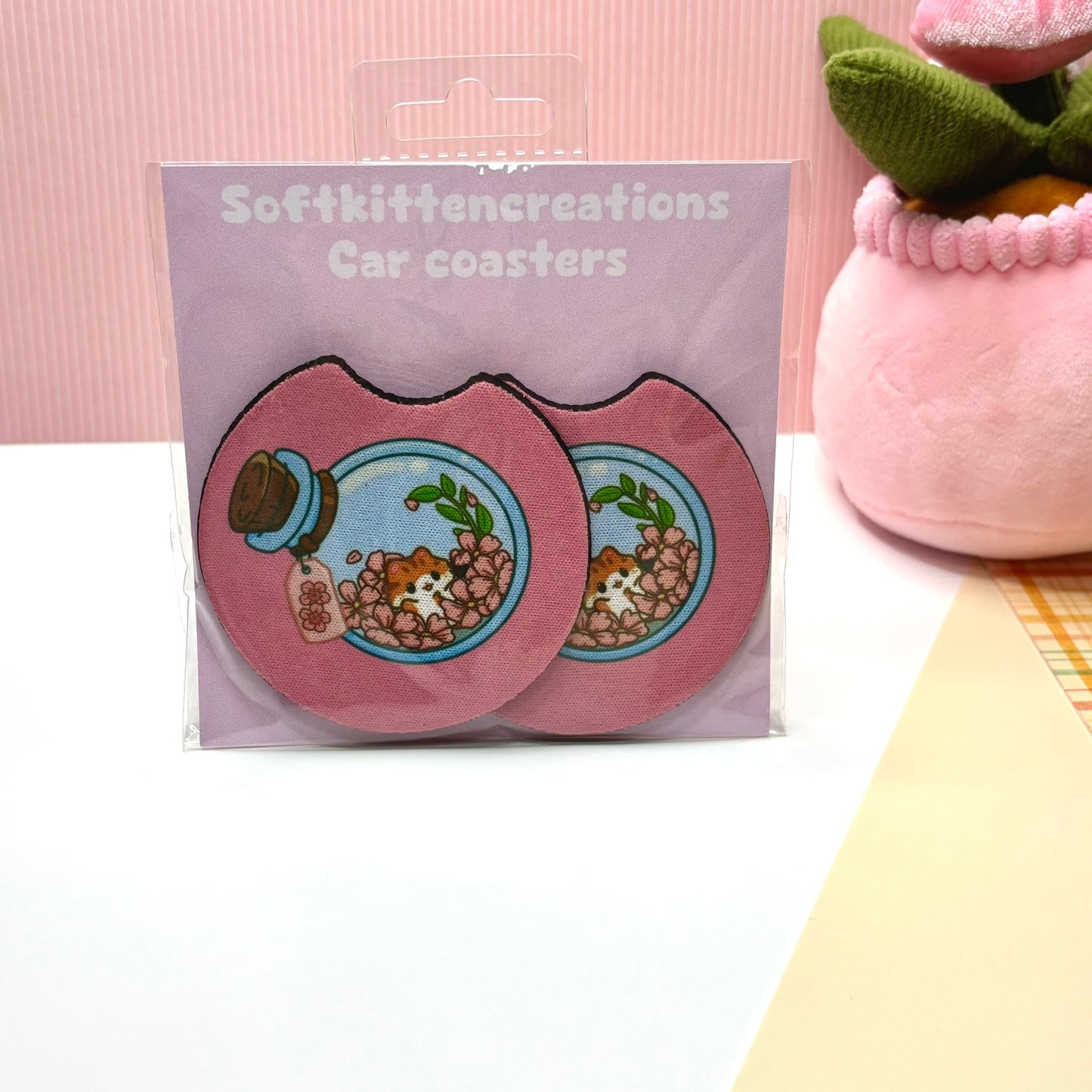 Kawaii car coaster set | car accessories