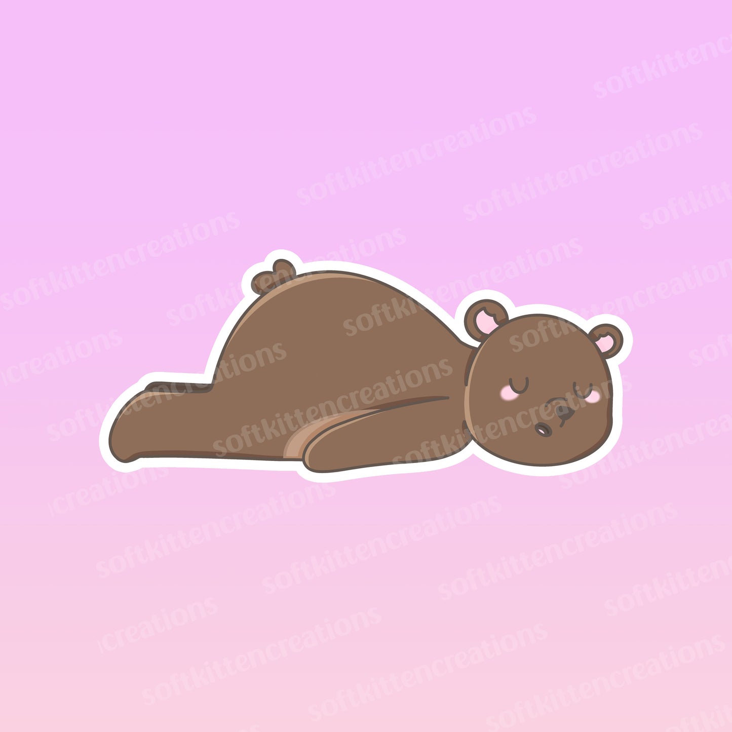 Pancake bear sleeping die cut sticker