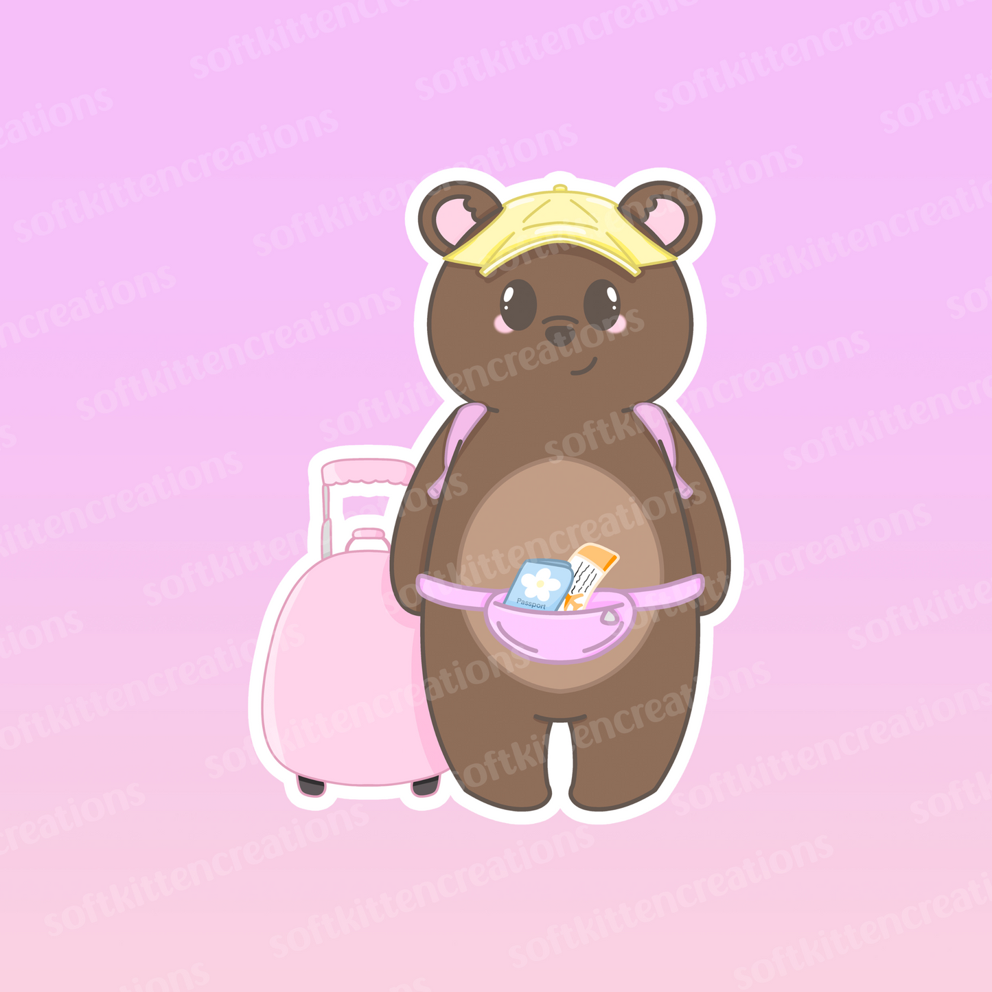 Pancake the bear travel ready die cut