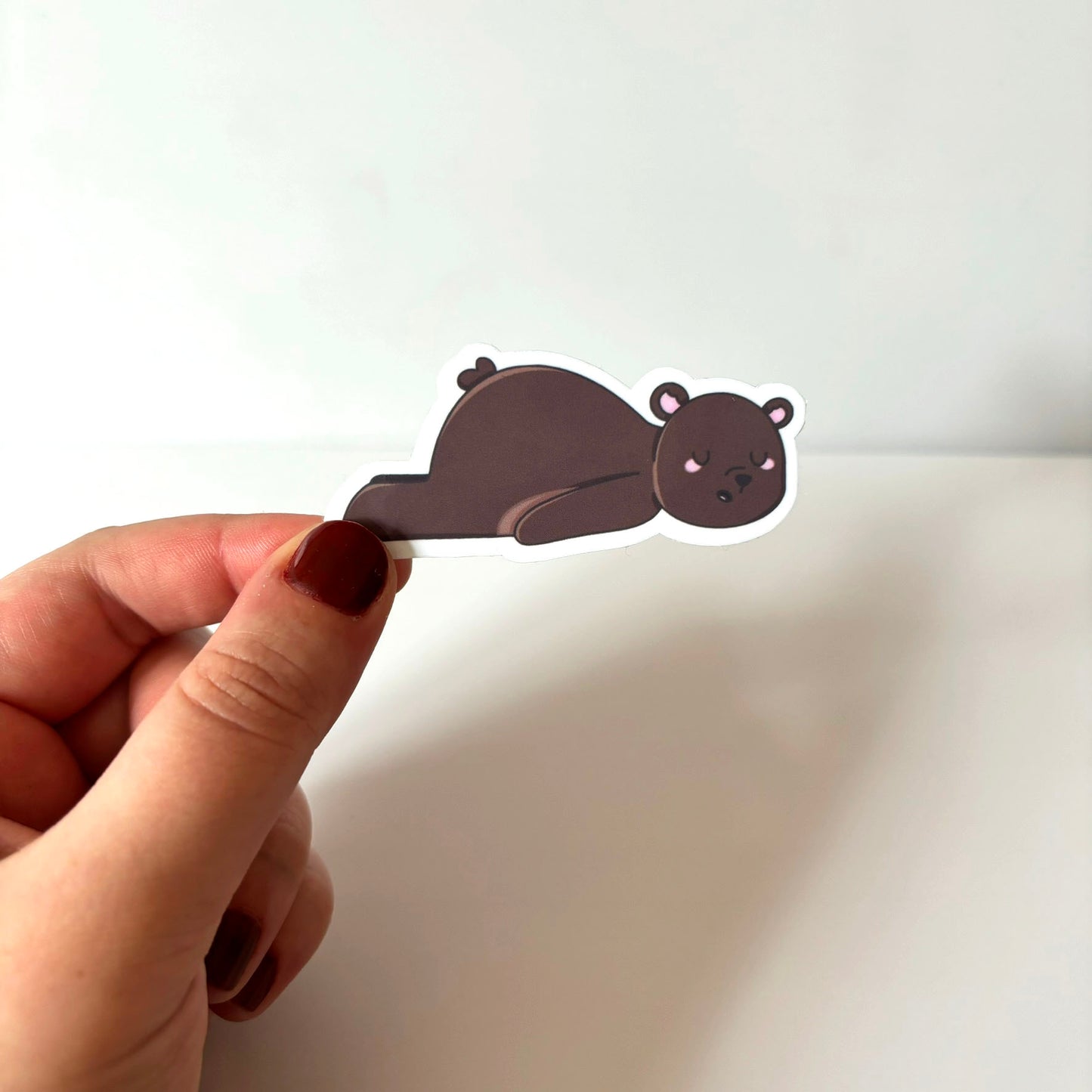 Pancake bear sleeping die cut sticker