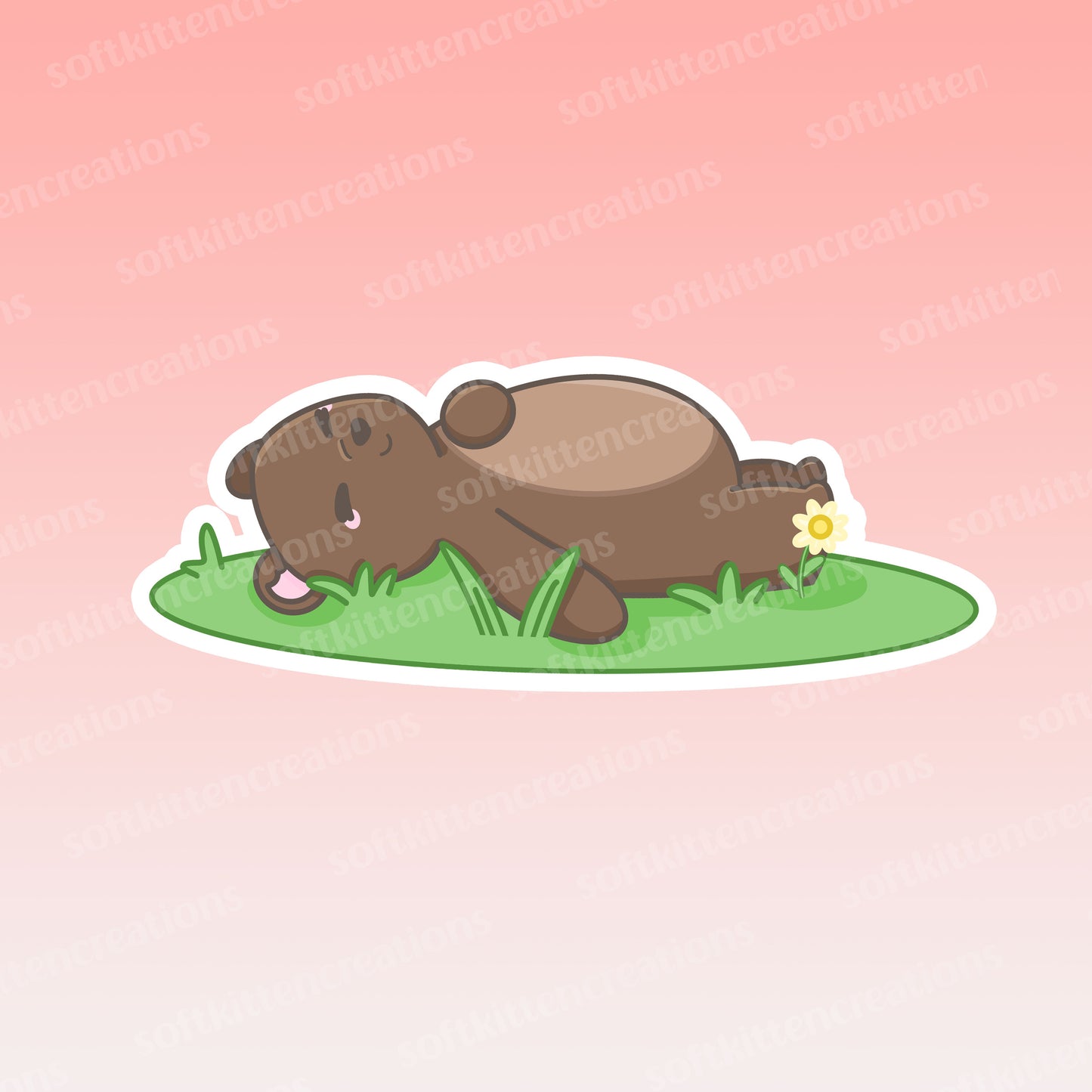 Pancake napping die cut sticker