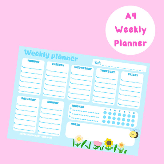 Spring A4 weekly planner