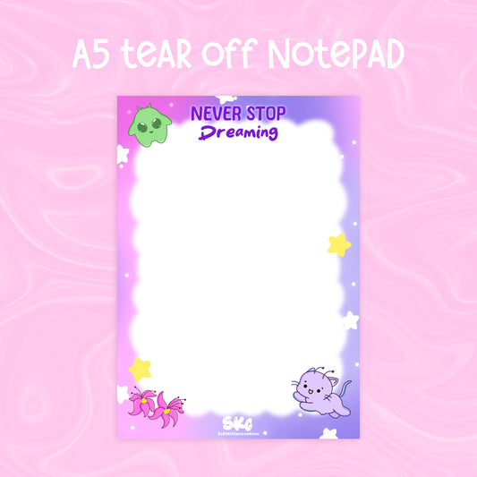 Summer 2025 A5 Notepad | aesthetic stationery, cute, kawaii, space theme