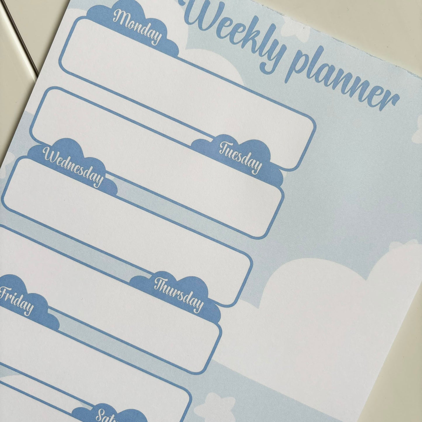 Soft cloud weekly planner