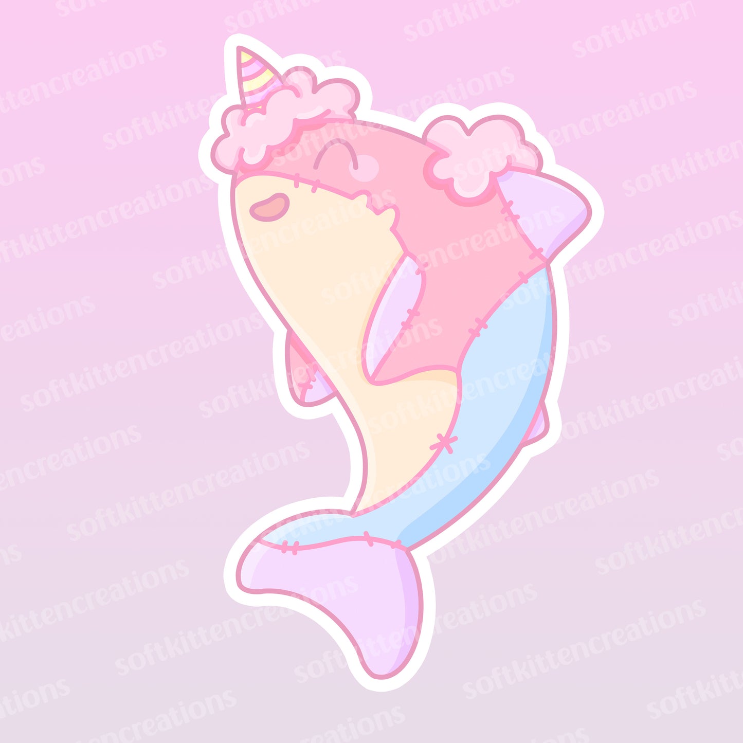 Kawaii cotton candy shark