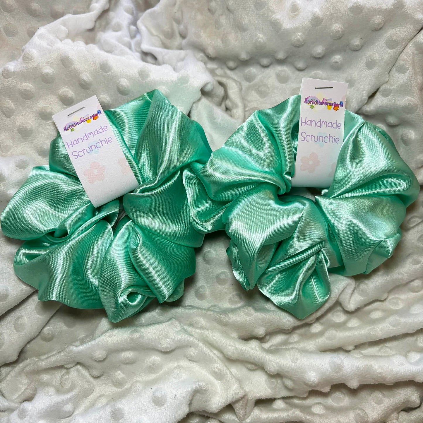 Duck egg satin XL scrunchie