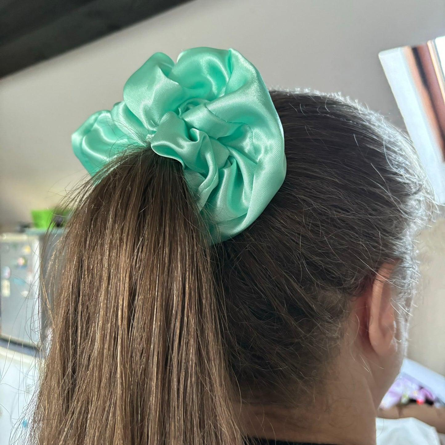 Duck egg satin XL scrunchie