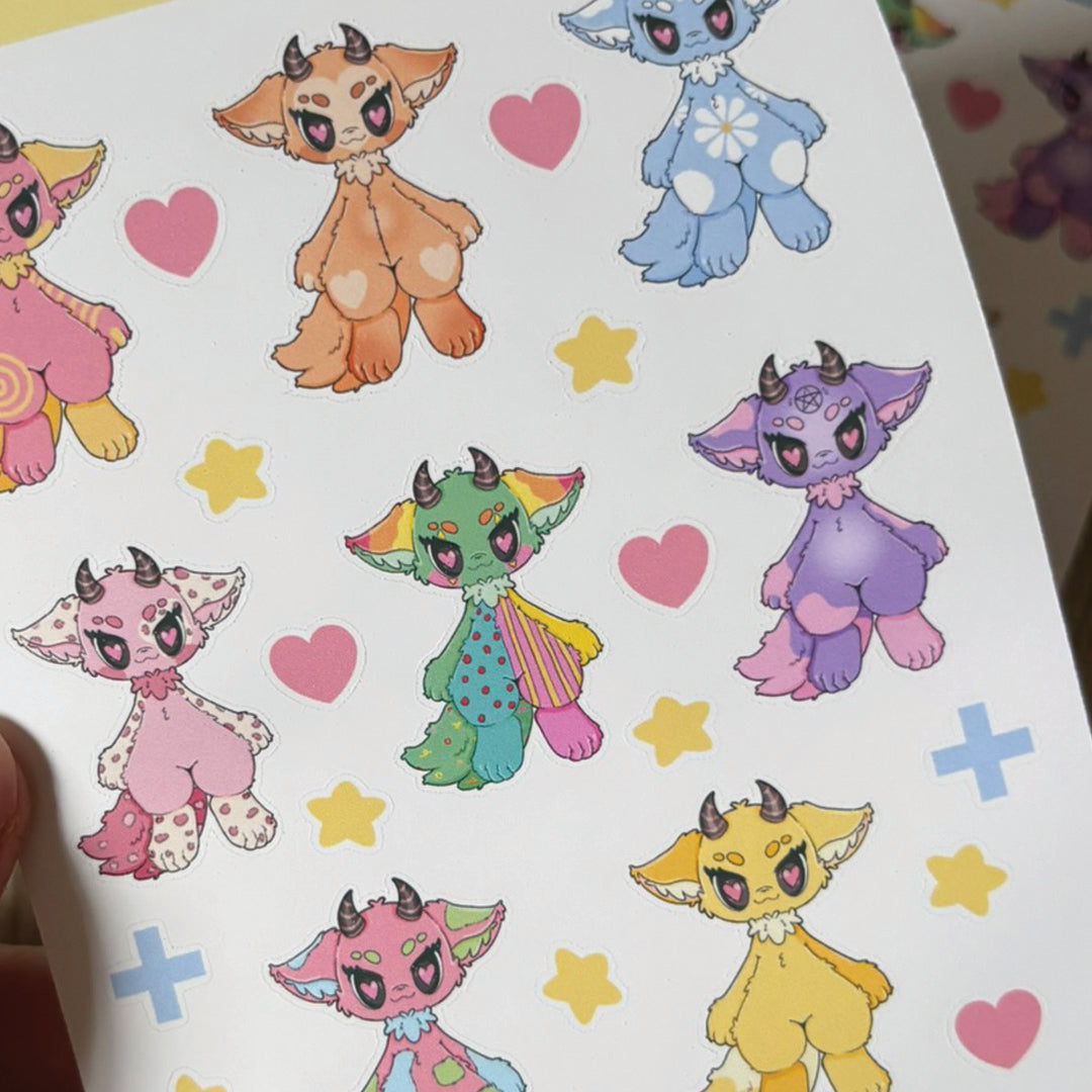 EVIL KITTY STICKER SHEET