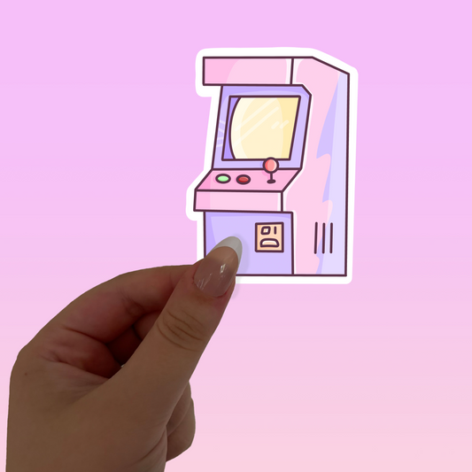 Pastel arcade machine die cut vinyl sticker