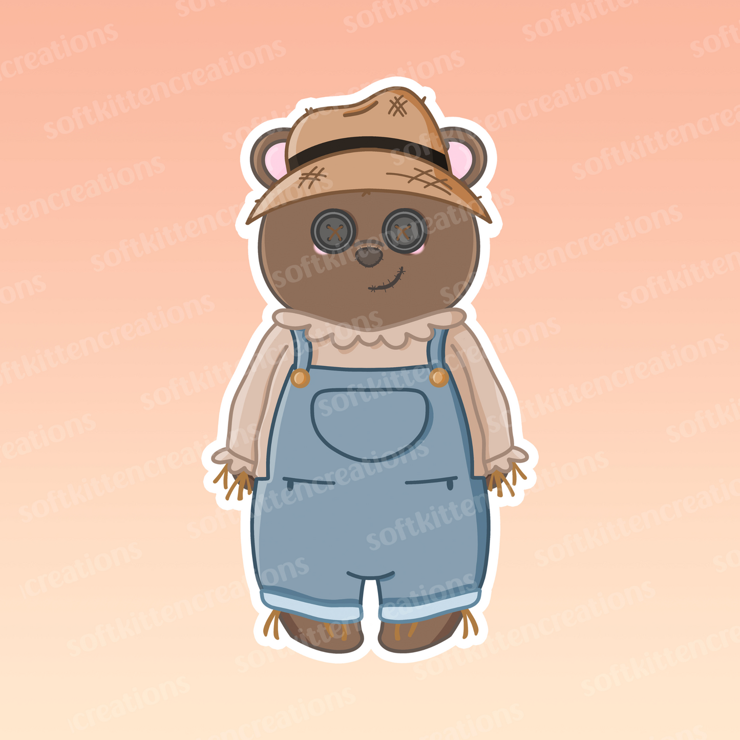 Pancake scarecrow die cut waterproof sticker
