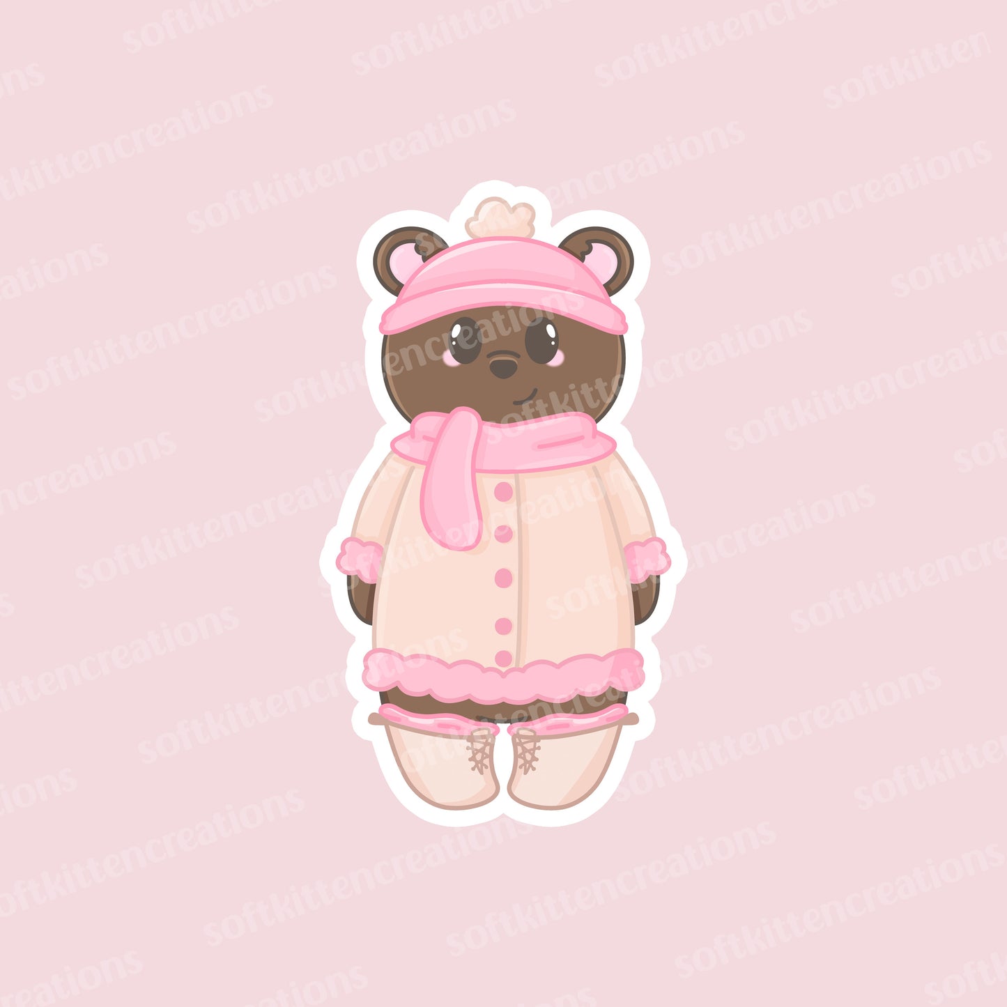 Pancake winter outfit die cut sticker