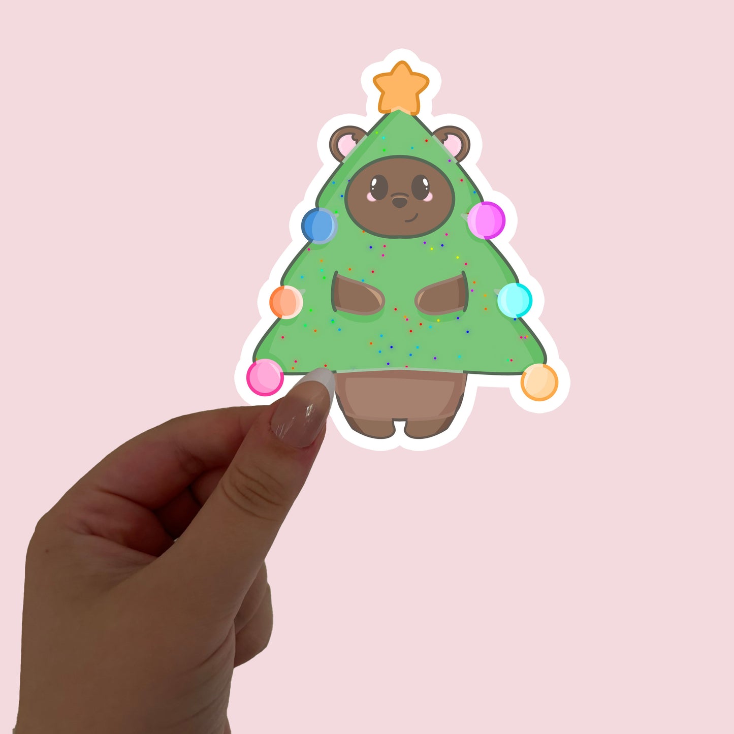 Pancake tree costume die cut sticker