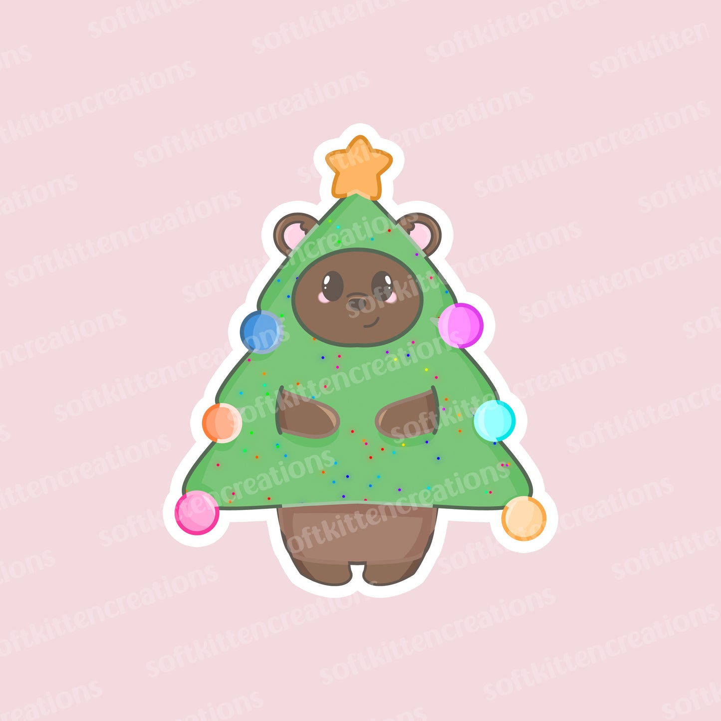 Pancake tree costume die cut sticker