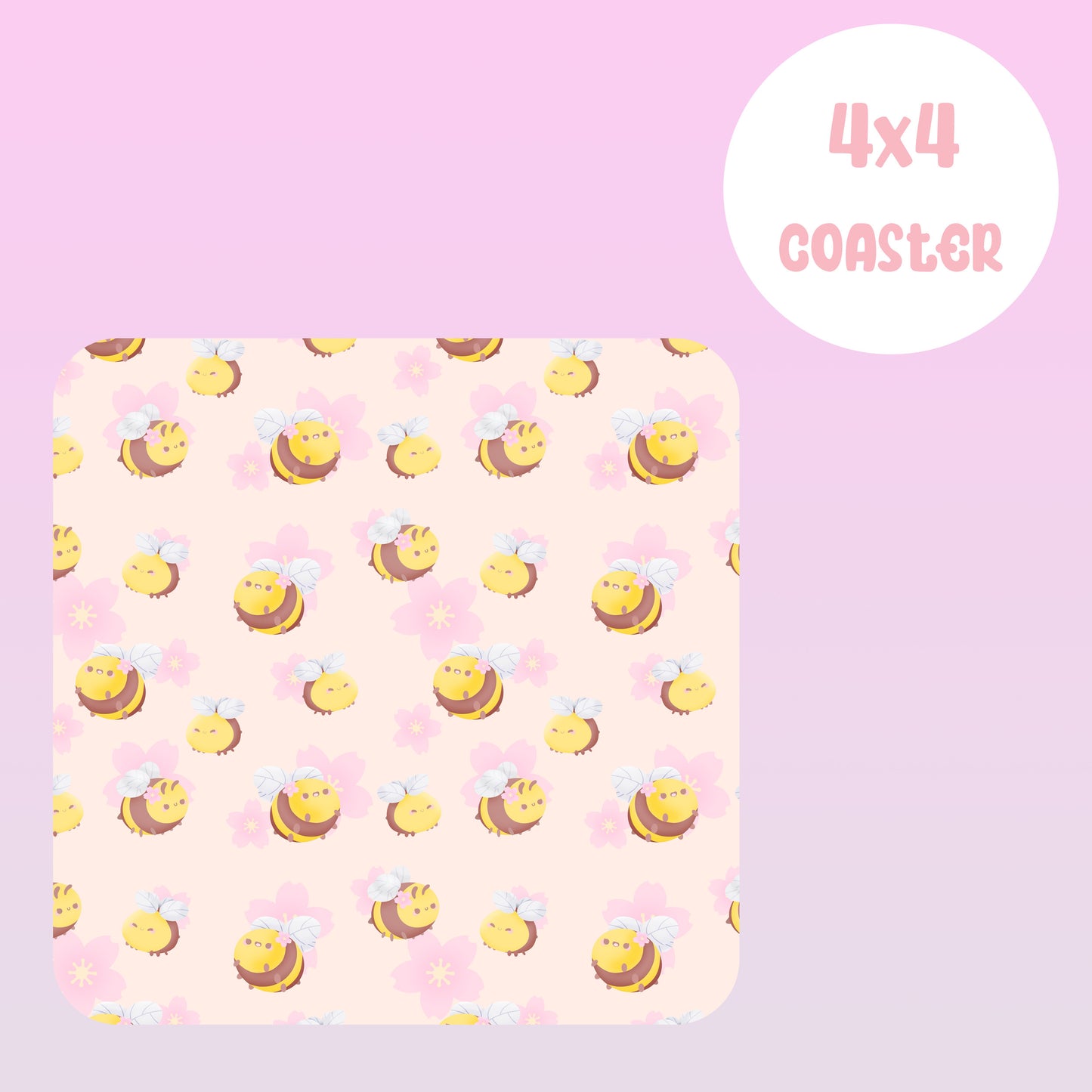 Pastel bee coaster