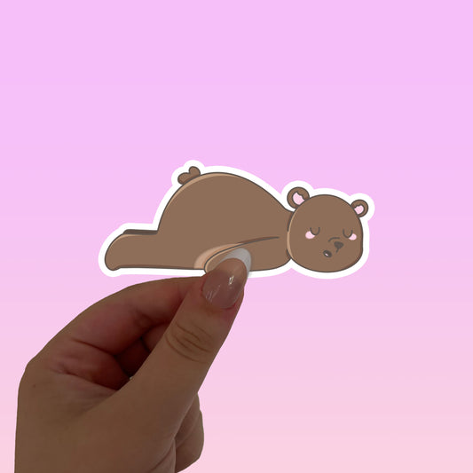 Pancake bear sleeping die cut sticker