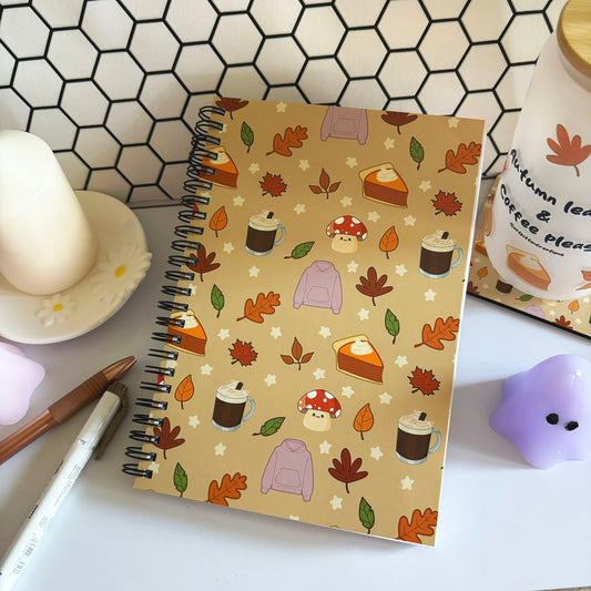 Autumn spiral notebook